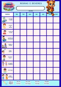 Quadro-de-regras-para-criancas-semanal-rosa-documento-A4-1-212x300